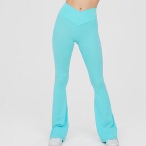 Aerie Offline Teal Real Me High Waisted Crossover Flare Legging Small